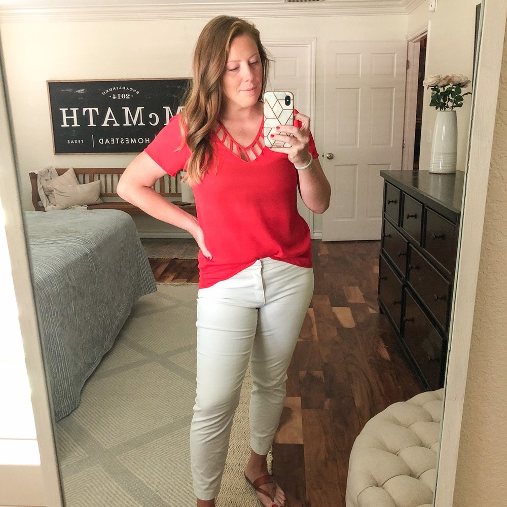 Coral blouse
